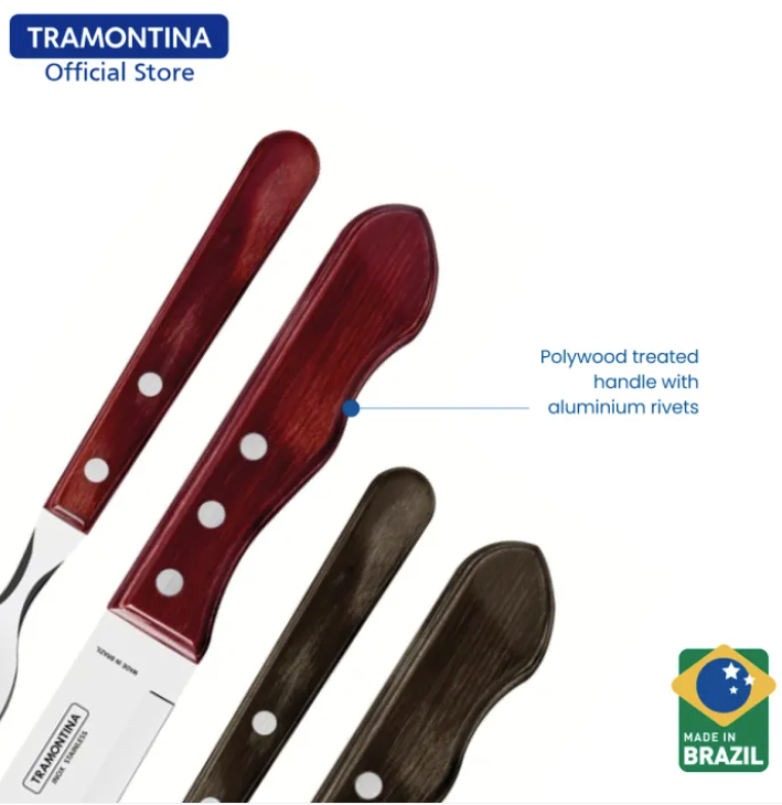 Tramontina Stainless Steel Barbecue Jumbo Set 4pcs (Polywood)